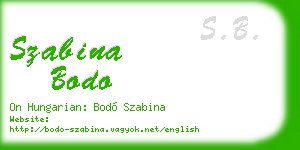 szabina bodo business card
